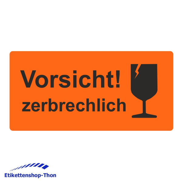 Versandetiketten "Vorsicht zerbrechlich!" auf Rolle - 30 x 62 mm - 1000 Stück